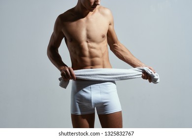 Athletic Muscled Male Athlete Muscular Naked Stock Photo