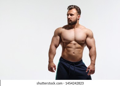 Athletic White Male Naked Torso Isolated Stock Photo Edit Now