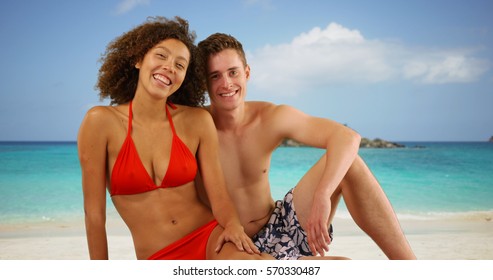 Attractive Interracial Friends Posing On Caribbean Stock Photo Shutterstock