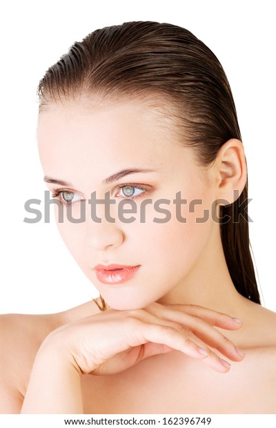 Attractive Pretty Nude Woman Porping Her Stock Photo