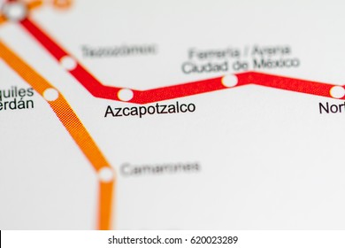 Azcapotzalco Station Mexico City Metro Map Stock Photo 620023289