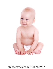 Naked Baby On White Background Foto Stok 439245115 Shutterstock