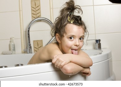 Baby Enjoys Bubbly Bath Stock Photo Edit Now 42673573