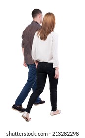 Back View Going Couple Walking Friendly Stock Photo 213282298