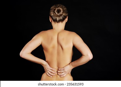 Back View Naked Woman Touching Her Stock Photo Shutterstock