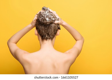 Back View Nude Woman Washing Hair Stock Photo 1661105527 Shutterstock