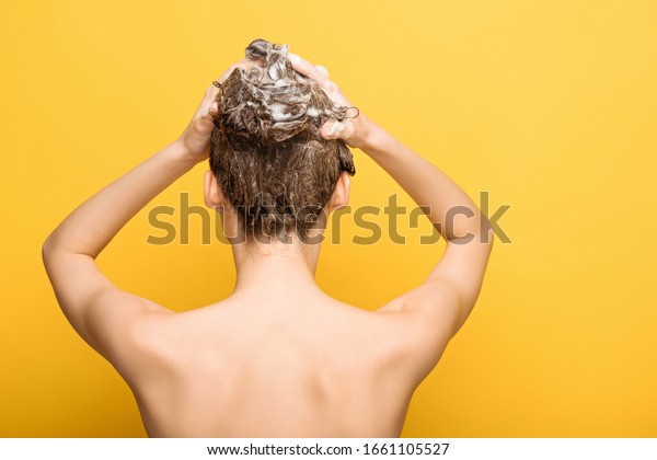 Back View Nude Woman Washing Hair Stock Photo 1661105527 Shutterstock