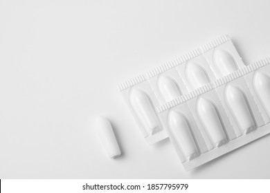 Suppositories Anal Vaginal Use On White Stock Photo