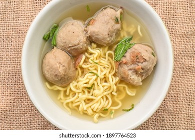 Bakso Indonesian Beef Meatball Served Noodle Stock Photo