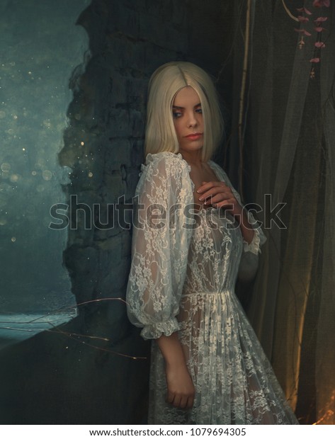 Banshee Fairy Pale Blonde Girl White Stock Photo Shutterstock