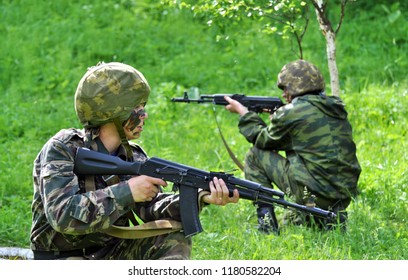 Barnaul Russiajune Military Exercises Cadets Stock Photo