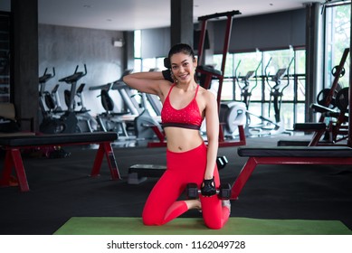Beautiful Asian Woman Play Fitness Gymthailand Stock Photo