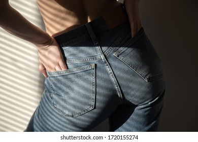 Beautiful Female Buttocks Jeans Closeup Image Stock Photo Edit Now