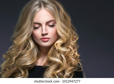 Beautiful Female Long Blonde Curly Hairstyle Stock Photo Shutterstock