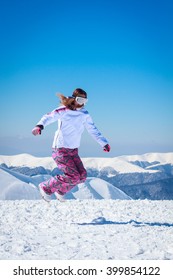 Female Skier Topless Ski Standing On Stock Photo Edit Now