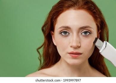 Beautiful Half Naked Topless Redhead Hair Stock Photo