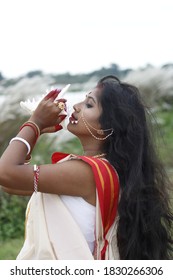 Beautiful Indian Model Outdoor Photoshoot Stock Photo