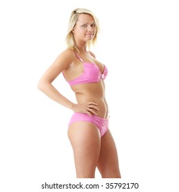 Beautiful Model Pink Bikini Posing On Stock Photo Shutterstock