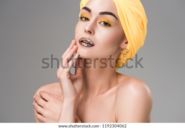 Beautiful Naked Girl Stylish Makeup Wearing Stock Photo Edit Now