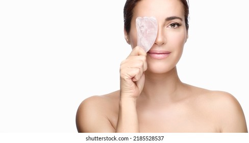 Beautiful Naked Woman Gua Sha Quartz Stock Photo 2185528537 Shutterstock