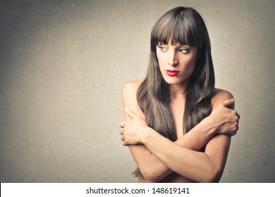 Beautiful Nude Woman Arms Covering Her Stock Photo Shutterstock