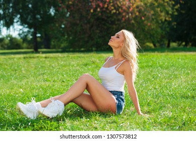 Beautiful Sexy Blonde Woman Dressed Denim Shutterstock