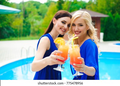 Beautiful Sexy Women Bikini Drinking Cocktails Stock Photo Edit Now