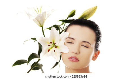 Nude Woman Twig Lily Flower Stock Photo 232455871 Shutterstock