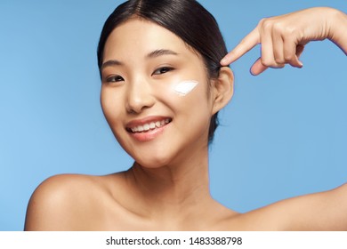 Beautiful Woman Naked Shoulders Makeup Skin Stock Photo