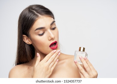 Naked Shoulders Jar Cream Beautiful Woman Stock Photo