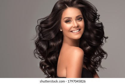 Beauty Brunette Girl Long Shiny Wavy Stock Photo Shutterstock