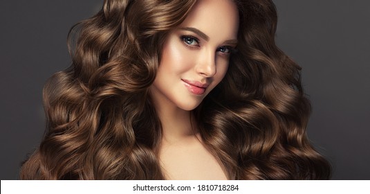 Beauty Brunette Girl Long Shiny Wavy Stock Photo Edit Now