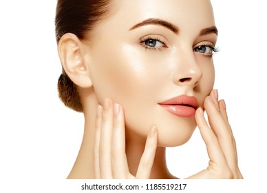 Beauty Face Woman Closeup Healthy Skin Stock Photo 1185519217