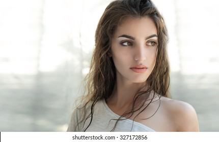 Beauty Model Natural Nude Make Fresh Stock Photo Edit Now 327172856