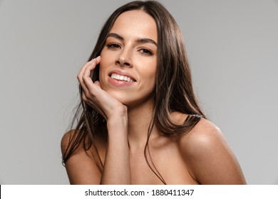 Beauty Portrait Smiling Attractive Topless Woman Stock Photo 1880411347