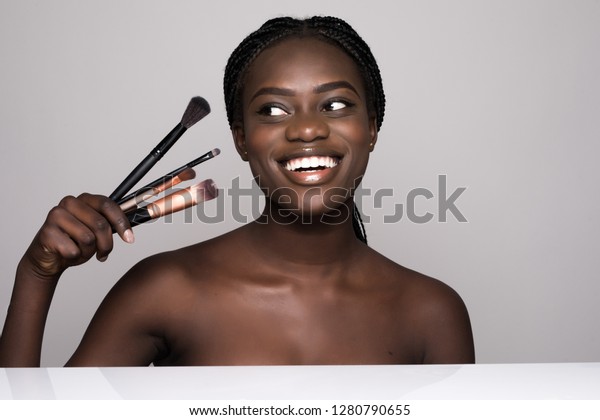 Beauty Portrait Smiling Beautiful Half Naked Stock Photo 1280790655