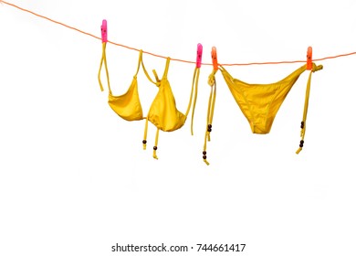 Bikini Hanging On White Background Stock Photo Edit Now 744661402