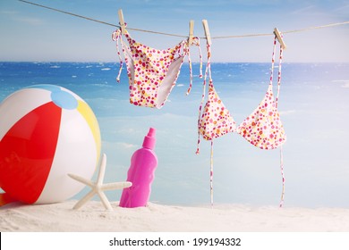 Hanging Bikini Images Stock Photos Vectors Shutterstock