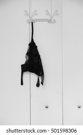 Black Lace Lingerie Hanging On Closet Stock Photo Shutterstock