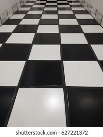 Black White Checkered Marble Floor Pattern Stock Photo 627221372