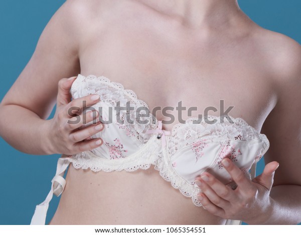 Bosom Concept Slim Attractive Naked Woman Stock Photo