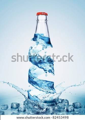 Bottle Pure Water Splash Around Stock Photo Edit Now