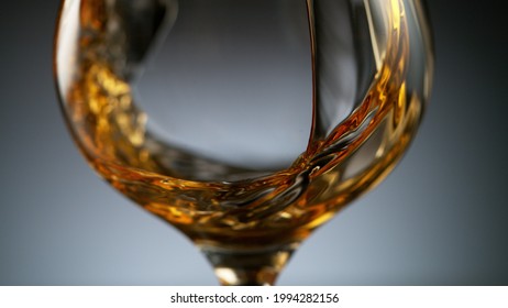 Brandy Whiskey Pouring Into Glass Detail Stock Photo 1994282156