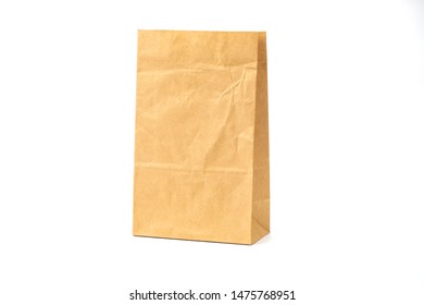 Recycled Brown Paper Bag Mockup Template Stock Illustration