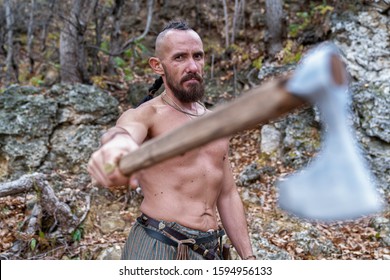 Brutal Viking Naked Torso Weapons His Stock Photo Shutterstock