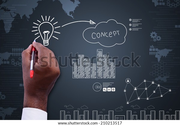 Business Man Drawing Light Bulb Stock Photo Shutterstock