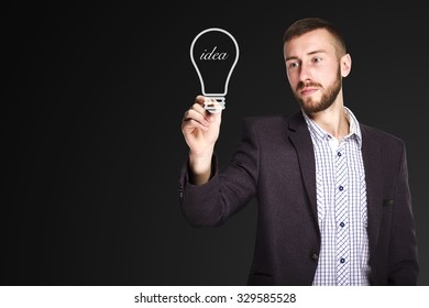 Businessman Drawing Light Bulb Stock Photo Shutterstock