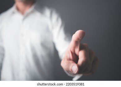 Businessman Pointing His Finger Business Man Stock Photo 2203519381