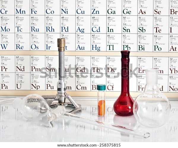 Chemistry Equipment Periodic Table Stock Photo 258375815 Shutterstock