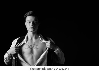 Chests Sexy Muscular Athletes Nude Torsosand Stock Photo